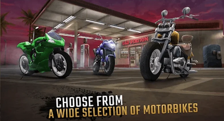 A wide selection of motor bikes